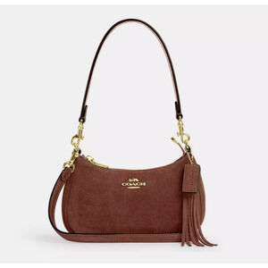 Coach Teri Mini Crossbody Bag CCE42 suede/Im/Vintage Brown